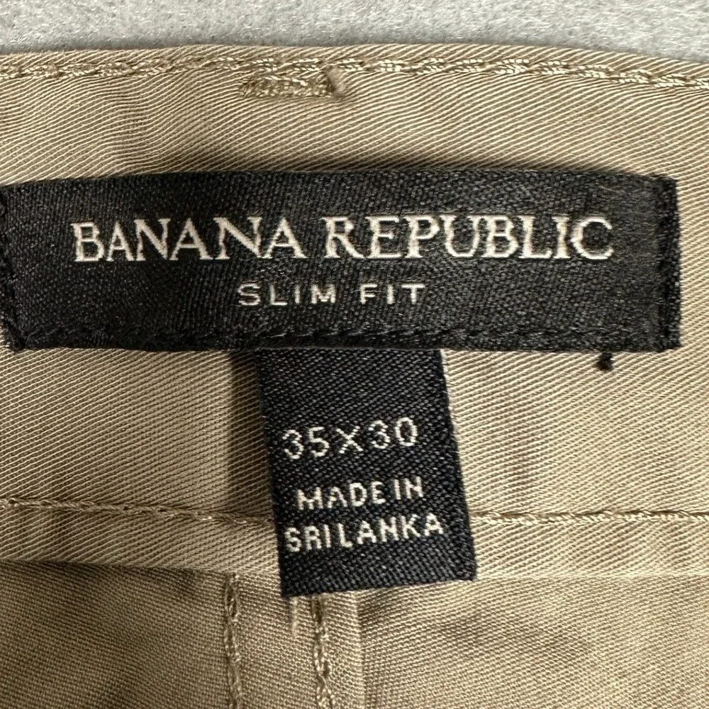 Banana Republic Pants Mens 35X30 Tan Khaki Slim Fit 5-Pocket Chino Straight Leg